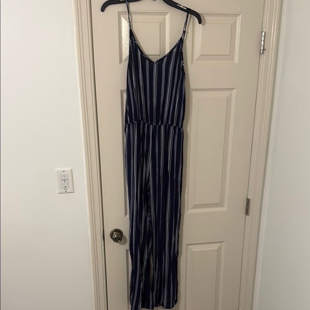 Striped Navy Jumpsuit